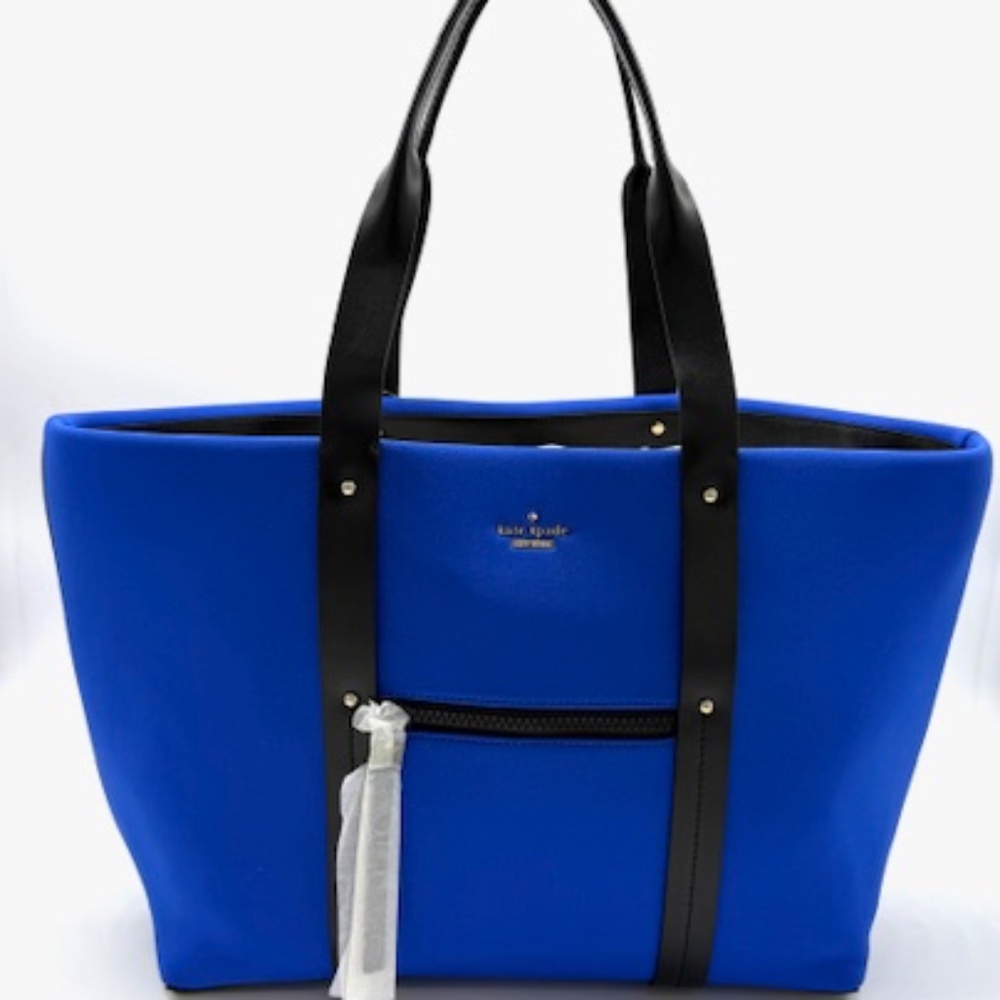 Kate Spade New York Esta Street "BABE" Royal Blue Neoprene Tote Handbag~Rare